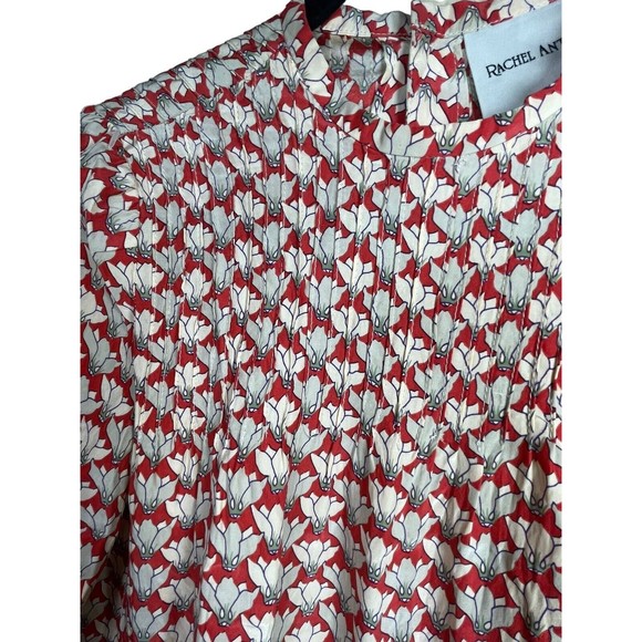 Rachel Antonoff Erin Yolk Dress Long‎ Sleeve Red Cream Size 0 Mini Dress Silk - Picture 4 of 10